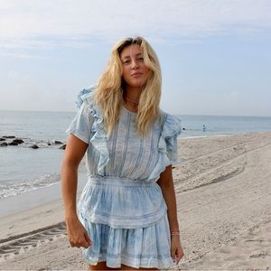 LoveShackFancy Blue Natasha Dress